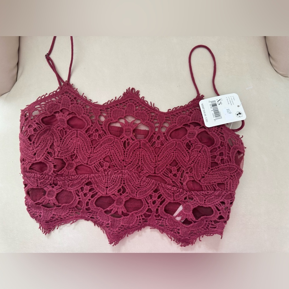 Free people Athena bralet XS wild garnet burgundy colour